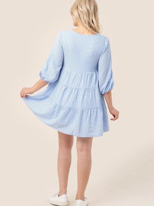 Country Girl Gone City Gingham Babydoll Dress | Sale Rack-Women's Dresses-Shop Z & Joxa