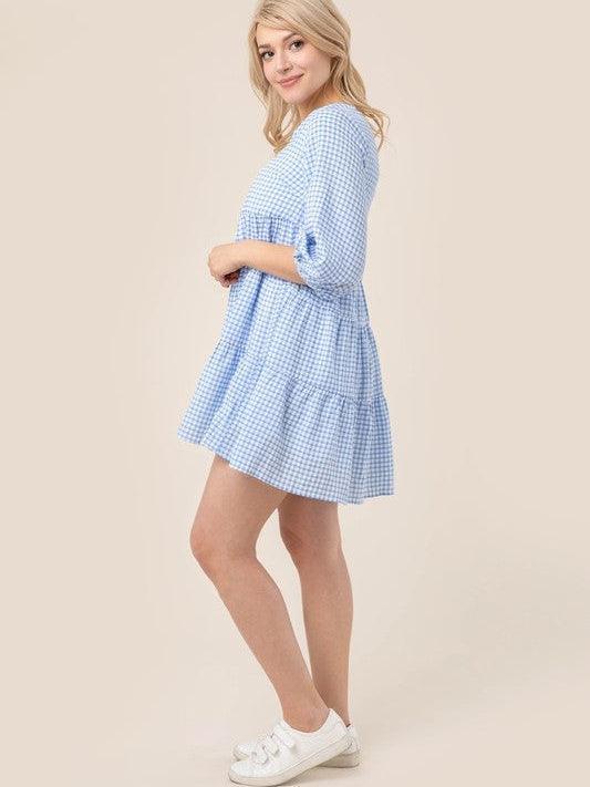 Country Girl Gone City Gingham Babydoll Dress | Sale Rack-Women's Dresses-Shop Z & Joxa