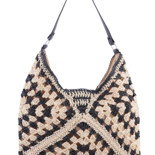 Country Girl at Heart Woven Triangular Patterned Tote-Women's Accessories-Shop Z & Joxa