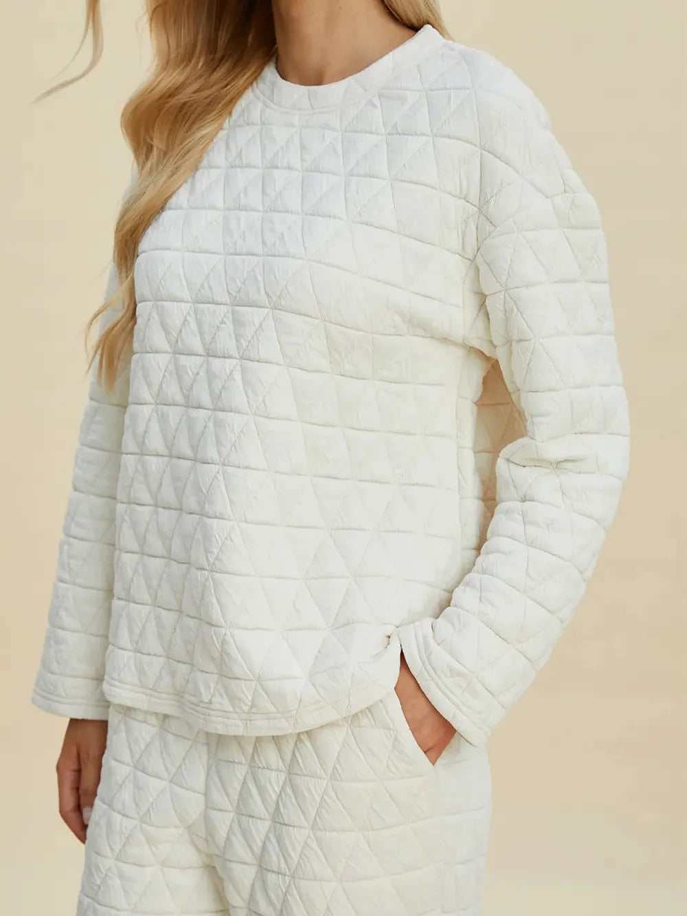 Cozy Coordination: Double Take Textured Lounge Set-Women's Sets-Shop Z & Joxa