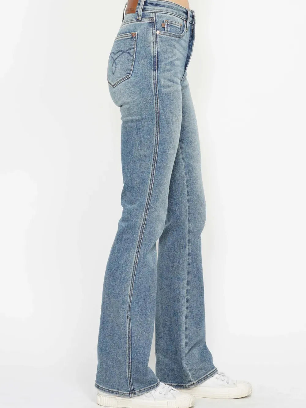 Curvy Chic Tummy Control Embroidered Bootcut Jeans by Judy Blue-Women's Jeans-Shop Z & Joxa