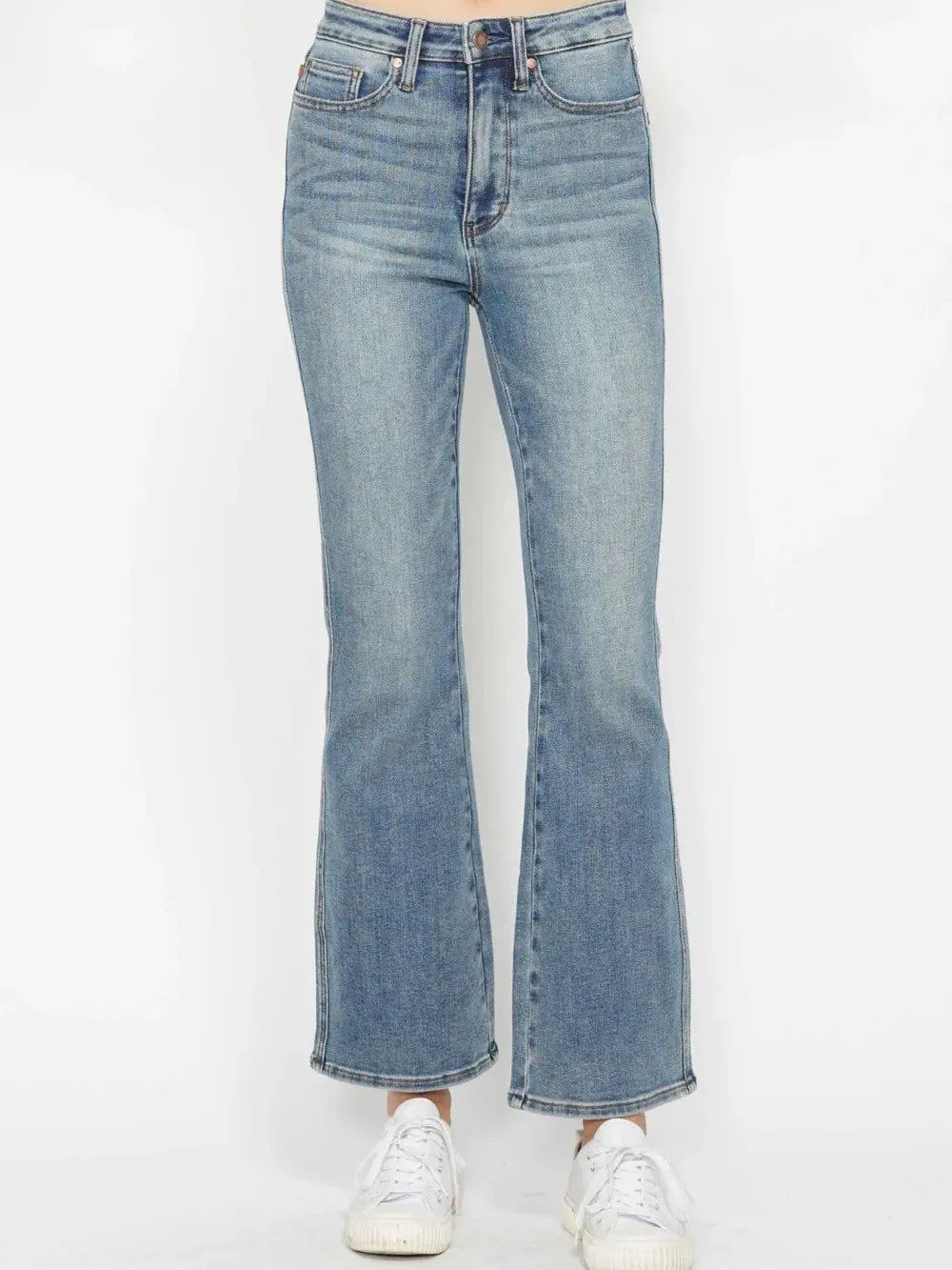 Curvy Chic Tummy Control Embroidered Bootcut Jeans by Judy Blue-Women's Jeans-Shop Z & Joxa