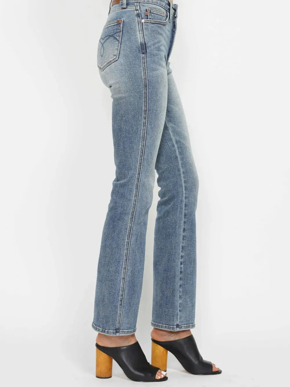 Curvy Chic Tummy Control Embroidered Bootcut Jeans by Judy Blue-Women's Jeans-Shop Z & Joxa