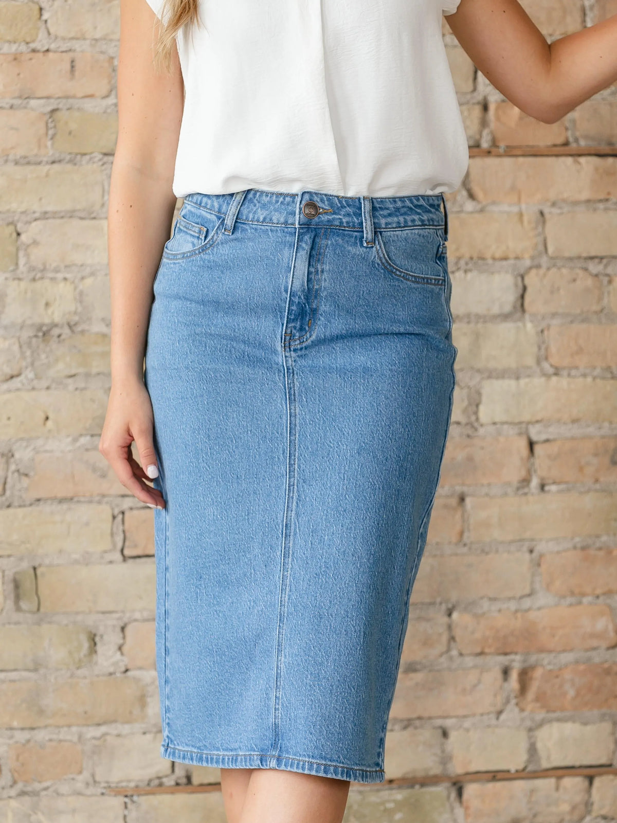 Denim Days Remi Medium Denim Midi Skirt-Women's Skirts & Skorts-Shop Z & Joxa