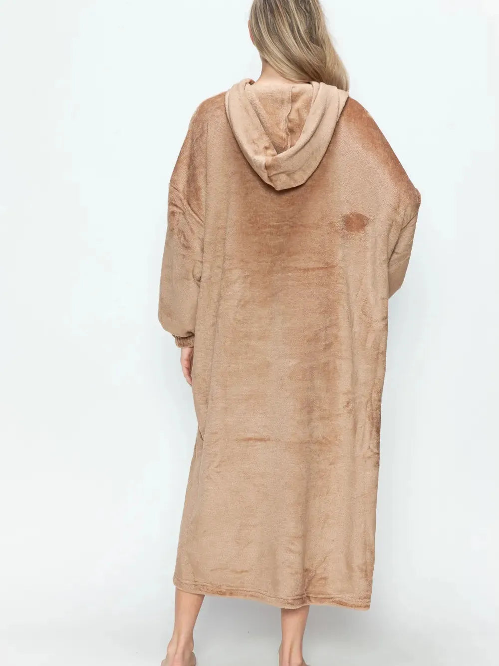 Double Take Cloud Kiss Oversized Hooded Blanket with Front Pocket-Women's Clothing-Shop Z & Joxa