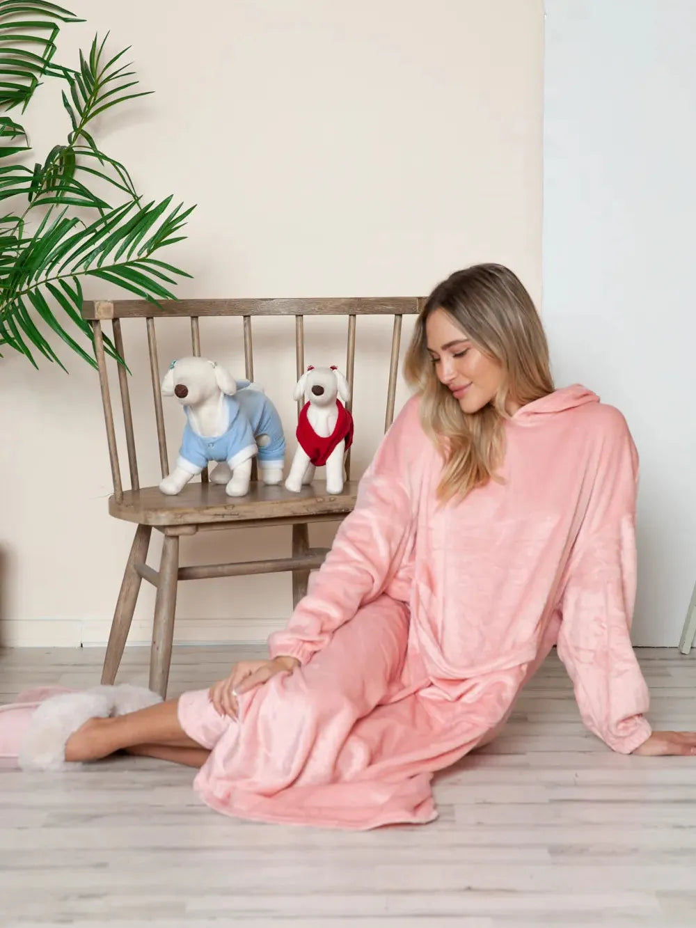 Double Take Cloud Kiss Oversized Hooded Blanket with Front Pocket-Women's Clothing-Shop Z & Joxa