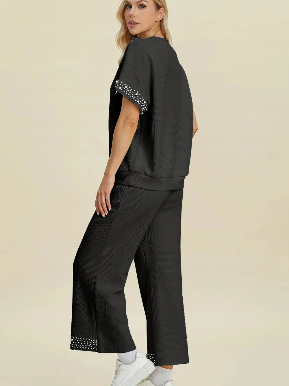 Double Take Pearl Harmony Matching Loungewear top and Pants-Women's Clothing-Shop Z & Joxa