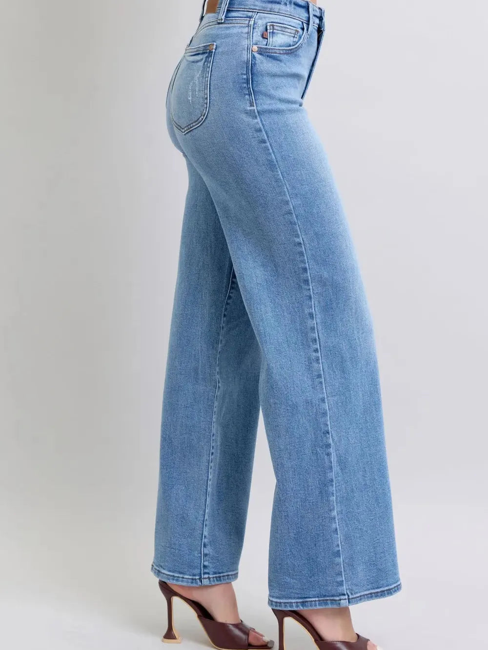 Easy Street Wide Leg High Rise Jeans by Judy Blue-Women's Jeans-Shop Z & Joxa