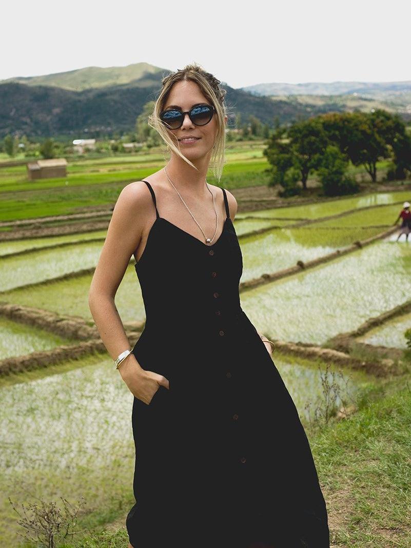 Everly Dress in Black | Ethical Fashion-Women's Dresses-Shop Z & Joxa