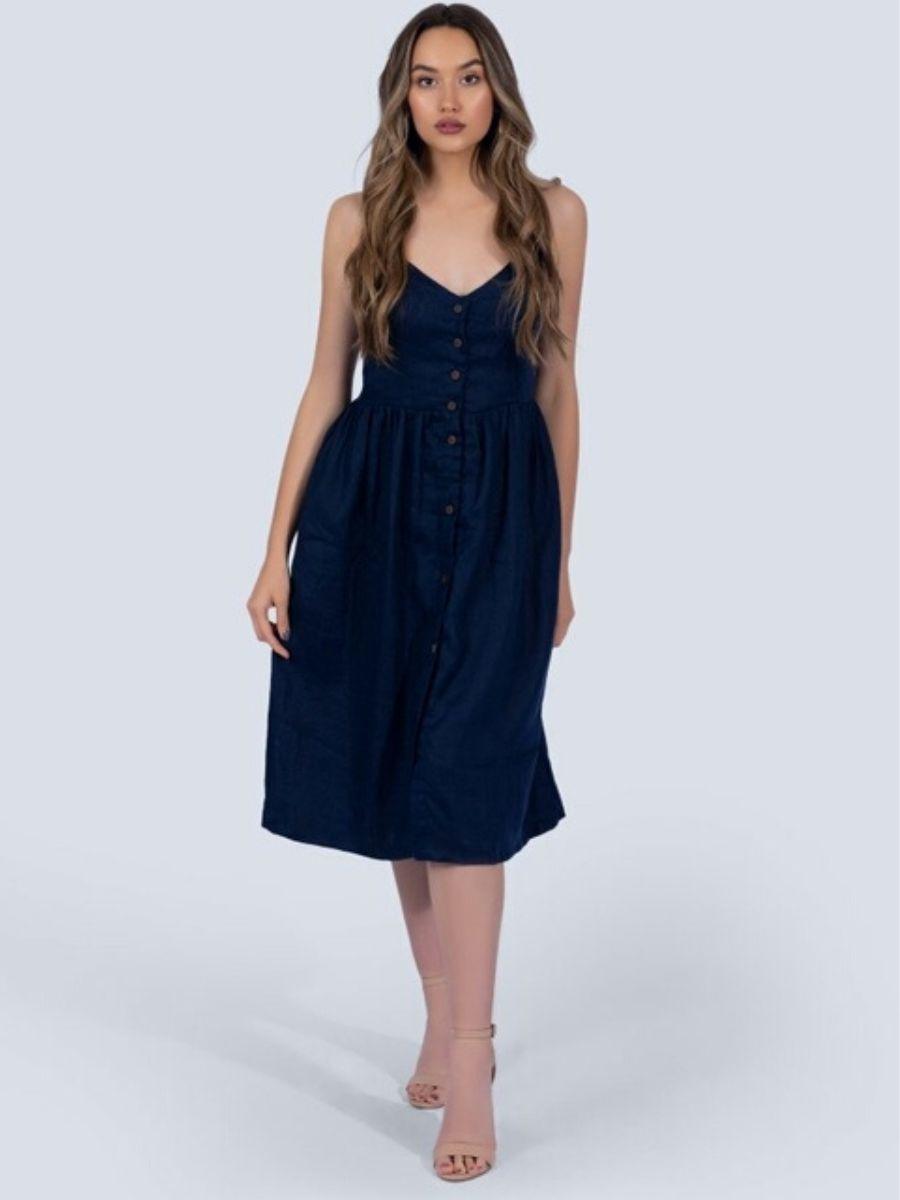 Everly Dress in Navy | Ethical Fashion-Women's Dresses-Shop Z & Joxa