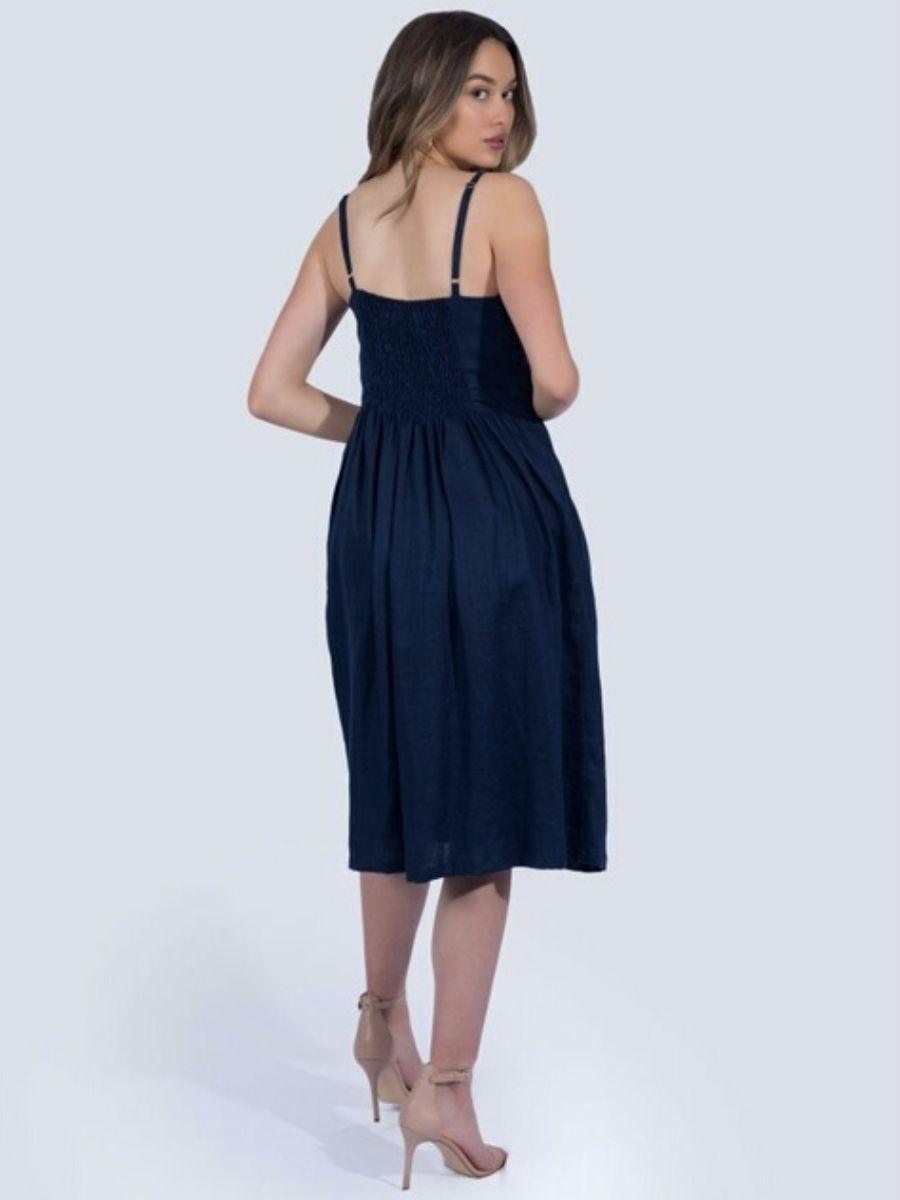 Everly Dress in Navy | Ethical Fashion-Women's Dresses-Shop Z & Joxa
