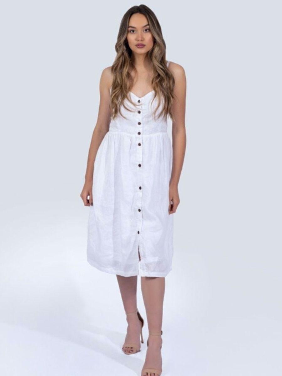Everly Dress in White | Ethical Fashion-Women's Dresses-Shop Z & Joxa