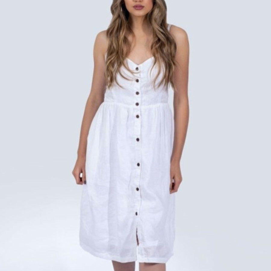 Everly Dress in White | Ethical Fashion-Women's Dresses-Shop Z & Joxa