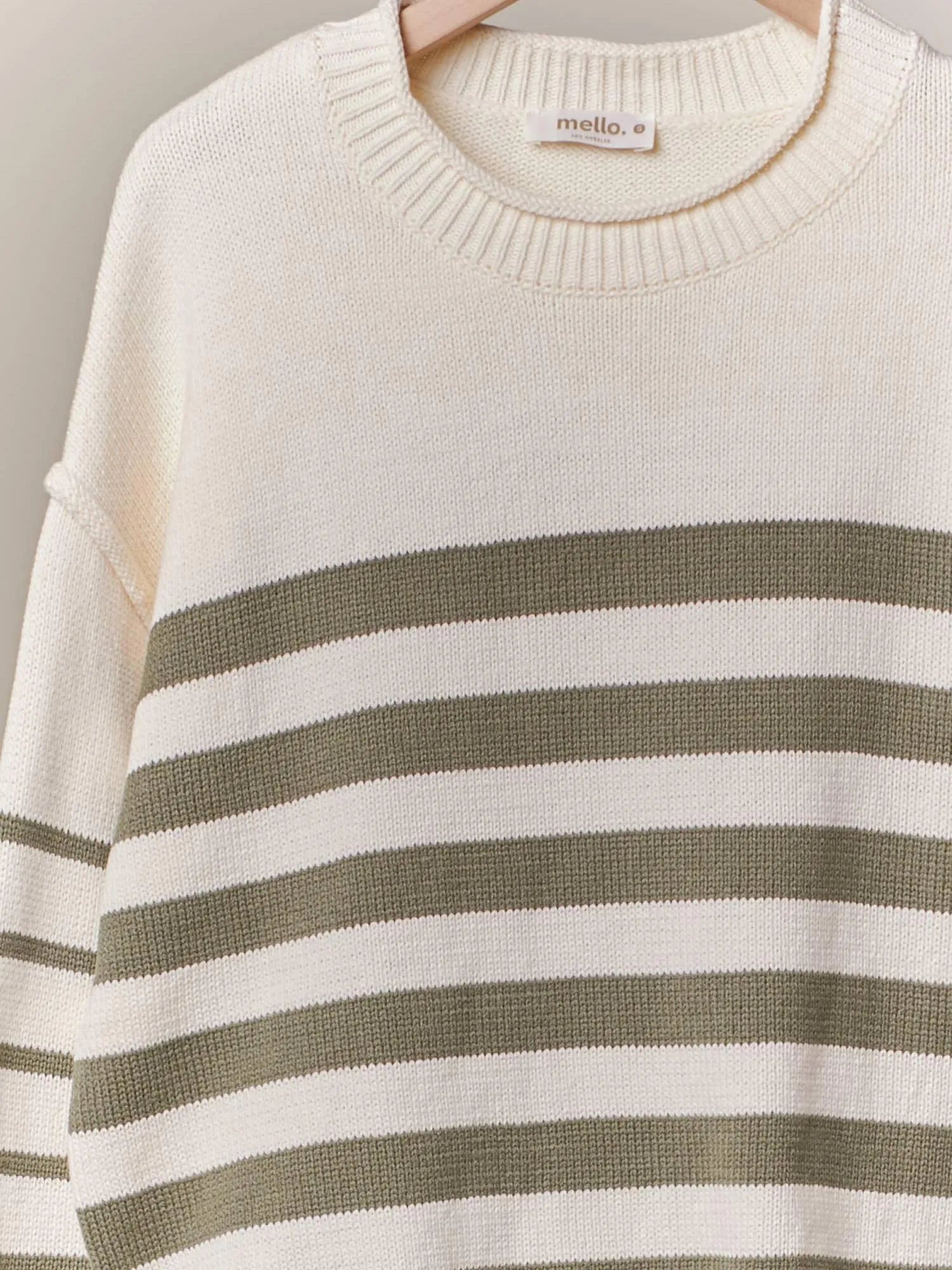 Everyday Charm Striped Loose Fit Knit Lounge Sweater-Women's Shirts & Tops-Shop Z & Joxa
