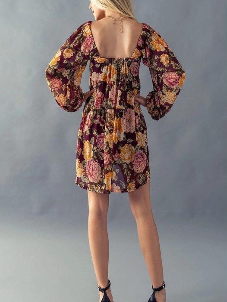 Fall in Love Floral Babydoll Dress-Women's Dresses-Shop Z & Joxa
