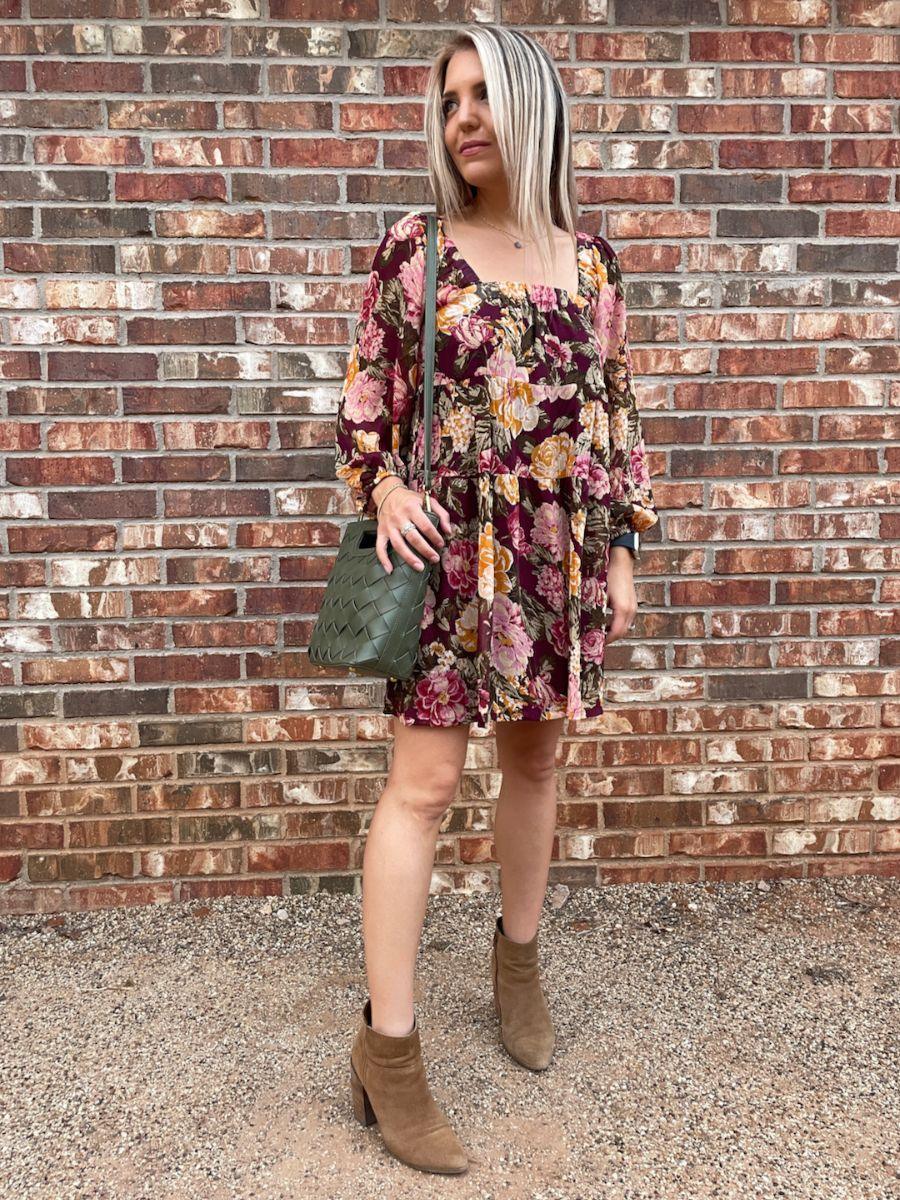 Fall in Love Floral Babydoll Dress-Women's Dresses-Shop Z & Joxa