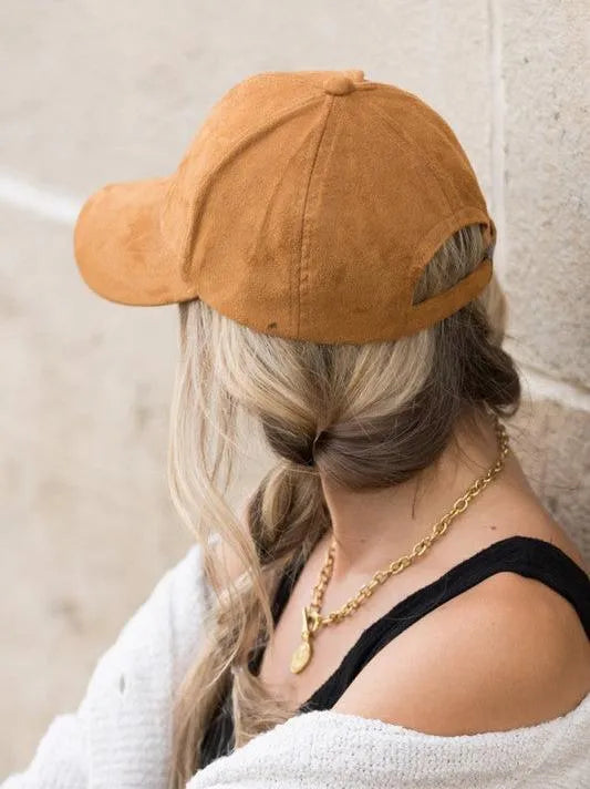 Falling for Style Suede Boyfriend Ball Cap-Women's Accessories-Shop Z & Joxa