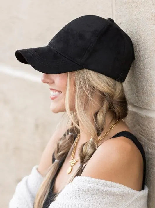 Falling for Style Suede Boyfriend Ball Cap-Women's Accessories-Shop Z & Joxa