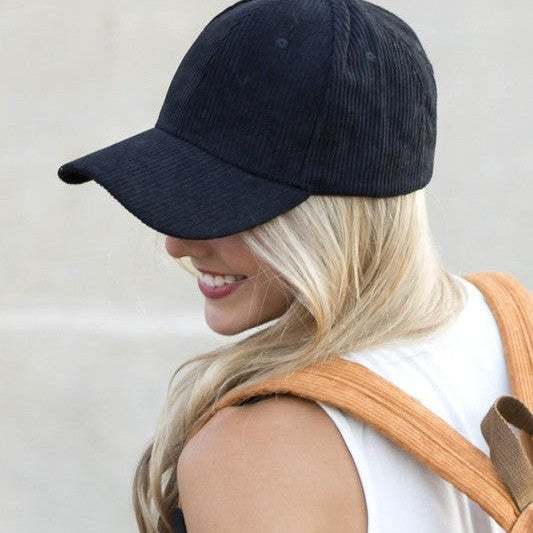 Fashion Love Story Corduroy Boyfriend Ball Cap-Women's Accessories-Shop Z & Joxa