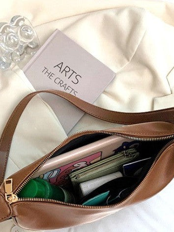 Fashion on the Run Vegan Leather Crescent Crossbody-Women's Accessories-Shop Z & Joxa