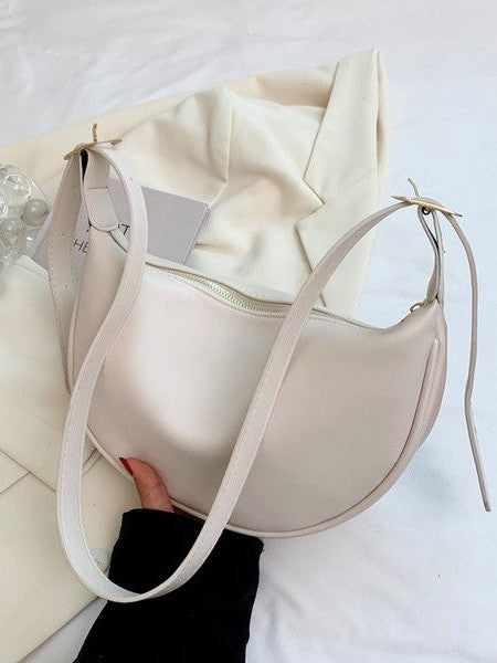 Fashion on the Run Vegan Leather Crescent Crossbody-Women's Accessories-Shop Z & Joxa