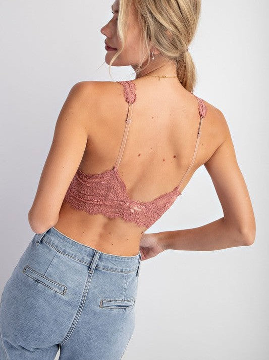 Feel Beautiful Today Mauve Eyelash Lace Bralette-Women's Shirts & Tops-Shop Z & Joxa