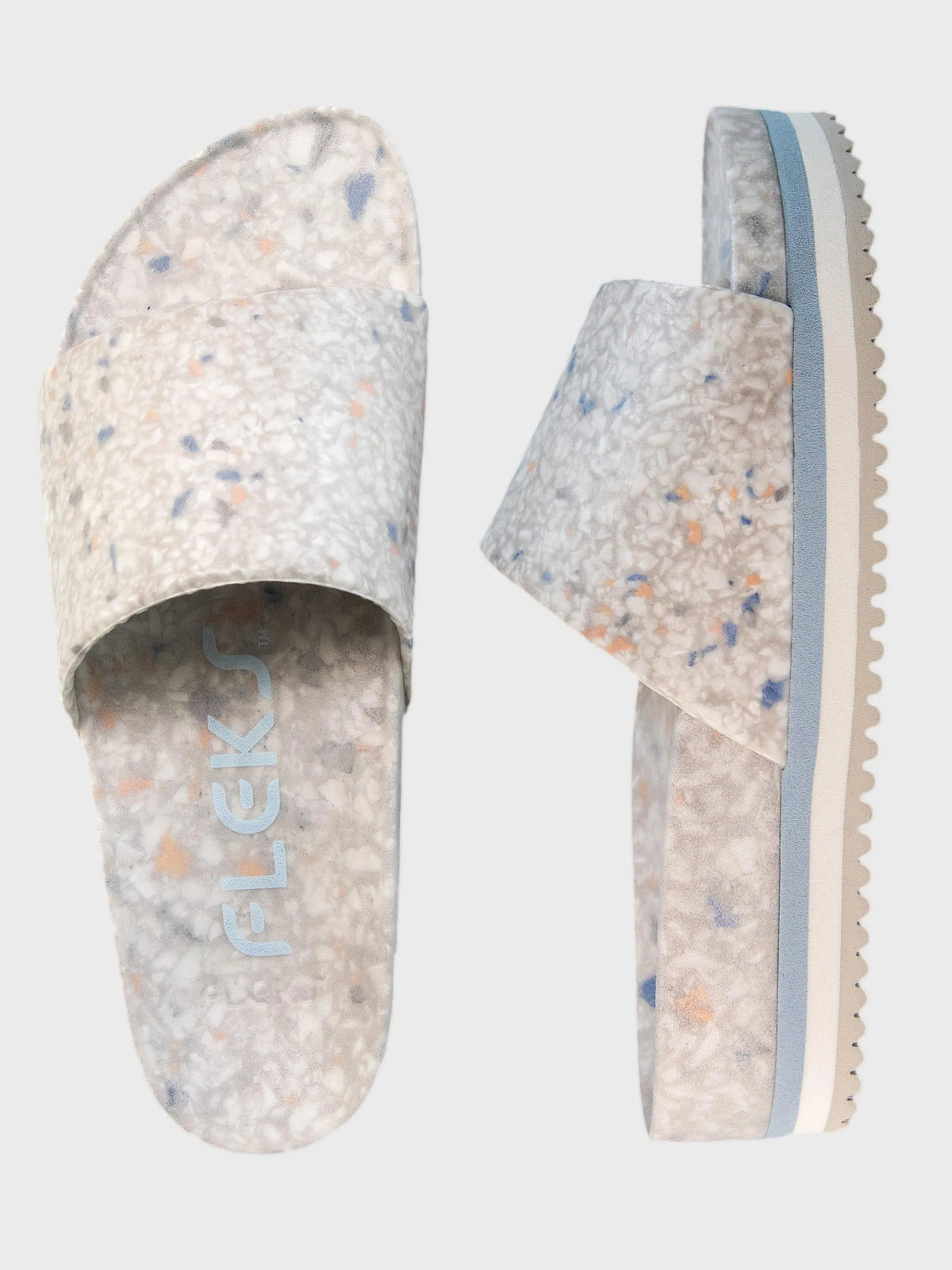 Fleks Faded Denim East Beach Platform Slides-East Beach Slide Platform-Shop Z & Joxa
