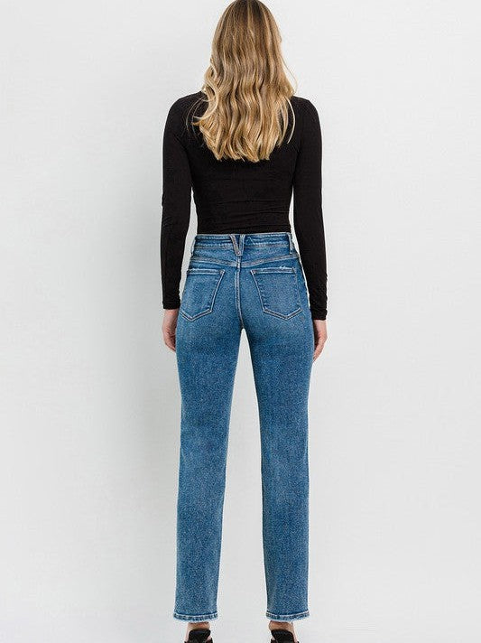 Flying Monkey Illuminating Style High Rise Straight Cut Jeans-Women's Jeans-Shop Z & Joxa