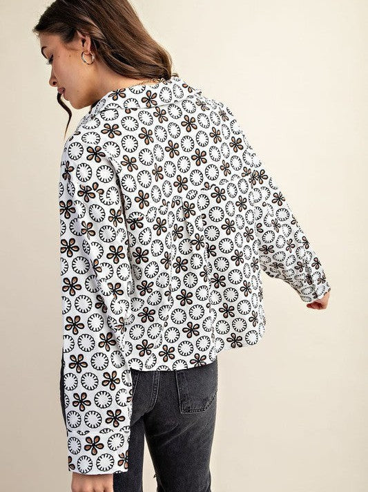 Give Me a Lil' Vintage Flair Cropped Button Shirt-Women's Shirts & Tops-Shop Z & Joxa