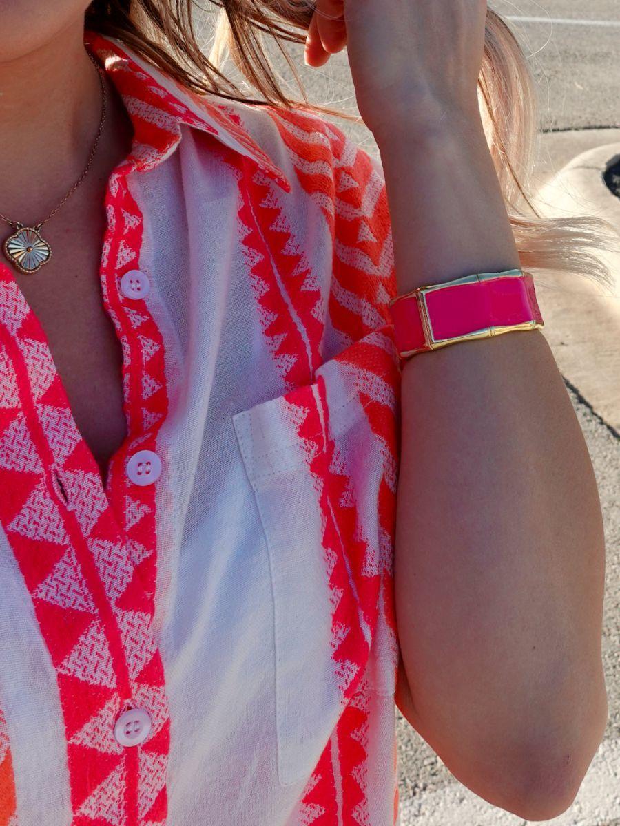 Golden Enamel Hinged Bracelet-Women's Accessories-Shop Z & Joxa