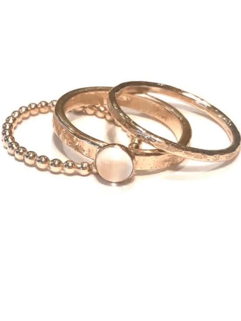 Handmade 14k Gold-Filled Moonstone Ring Set-Women's Accessories-Shop Z & Joxa