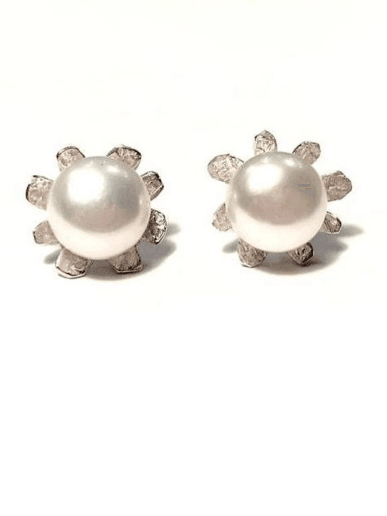 Handmade Genuine Mabe Pearl Stud Earrings-Women's Accessories-Shop Z & Joxa