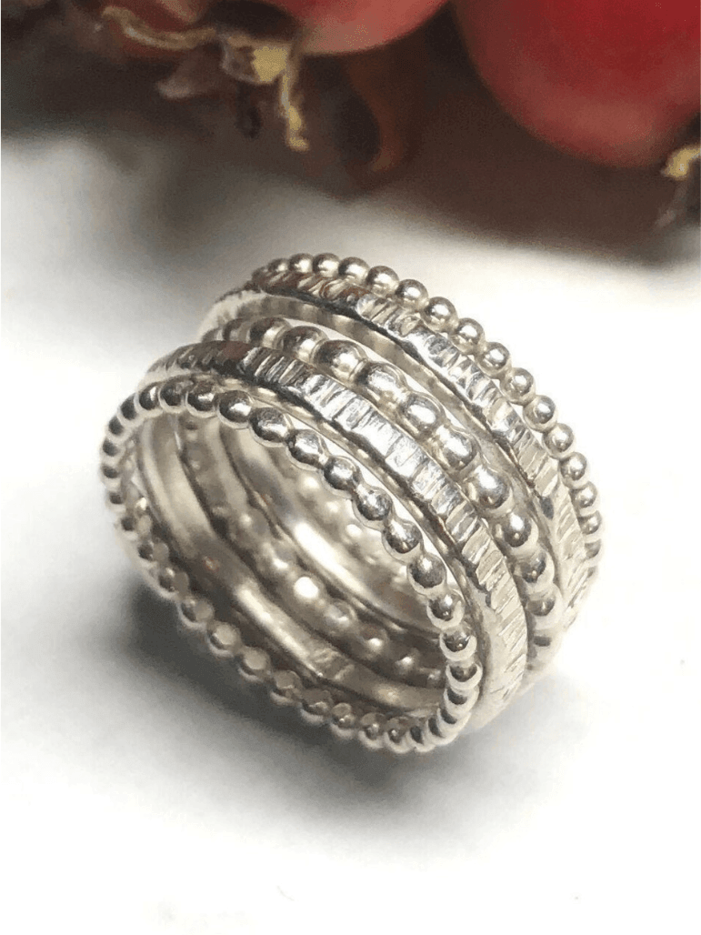 Handmade Stacking Ring Set in Sterling Silver-Women's Accessories-Shop Z & Joxa