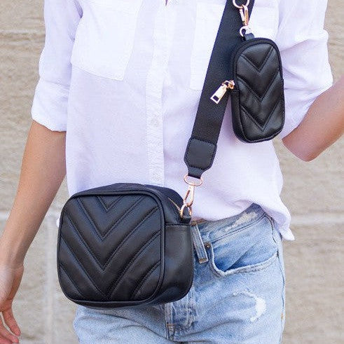 Happy Bag, Happy Soul Quilted Crossbody with Mini Coin Purse-Women's Accessories-Shop Z & Joxa