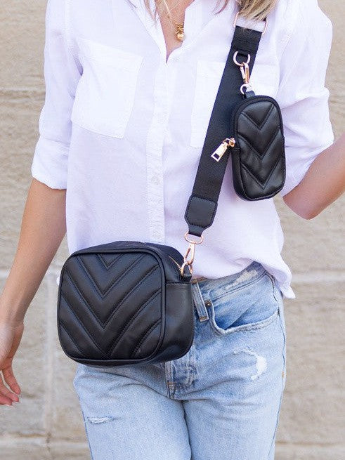 Happy Bag, Happy Soul Quilted Crossbody with Mini Coin Purse-Women's Accessories-Shop Z & Joxa