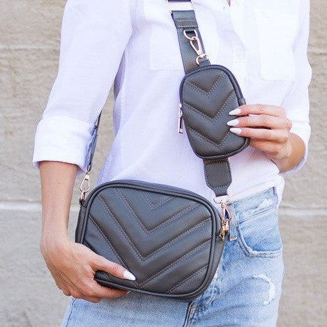 Happy Bag, Happy Soul Quilted Crossbody with Mini Coin Purse-Women's Accessories-Shop Z & Joxa