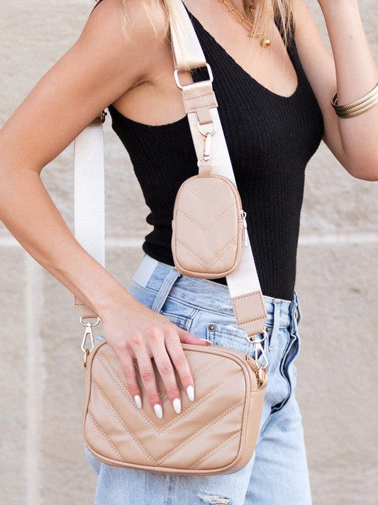 Happy Bag, Happy Soul Quilted Crossbody with Mini Coin Purse-Women's Accessories-Shop Z & Joxa