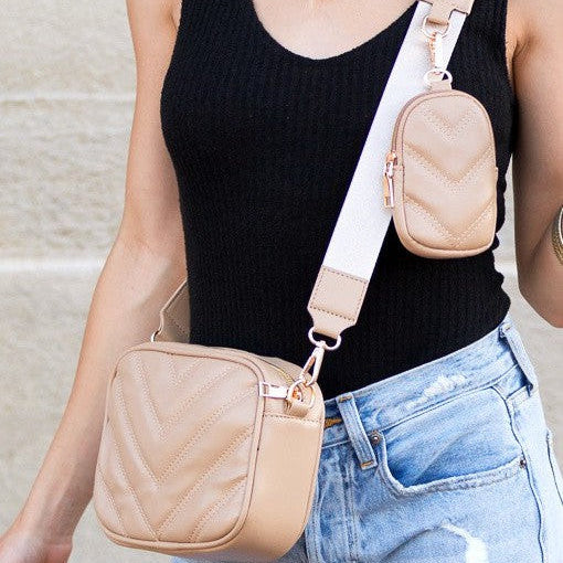 Happy Bag, Happy Soul Quilted Crossbody with Mini Coin Purse-Women's Accessories-Shop Z & Joxa