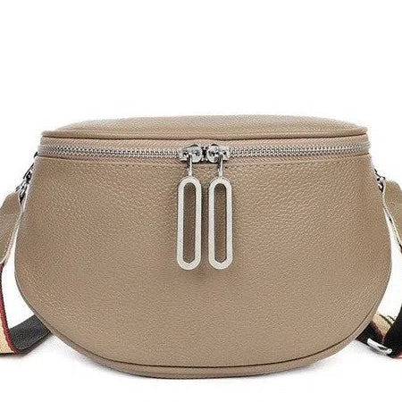 Hazel Genuine Leather Herringbone Lining Sling Bag-Women's Accessories-Shop Z & Joxa