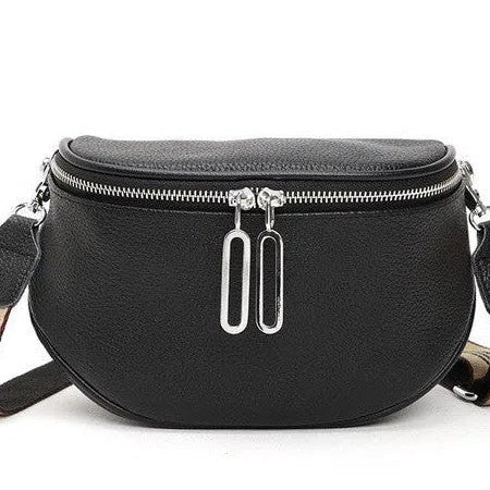 Hazel Genuine Leather Herringbone Lining Sling Bag-Women's Accessories-Shop Z & Joxa