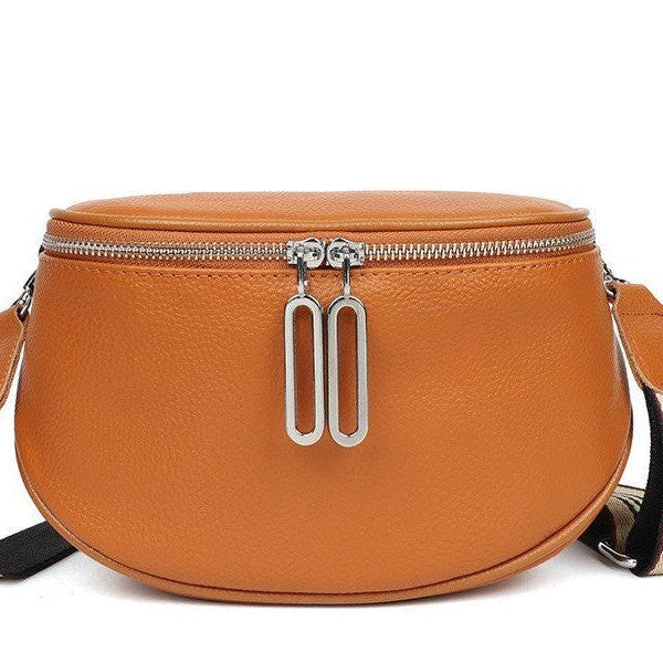 Hazel Genuine Leather Herringbone Lining Sling Bag-Women's Accessories-Shop Z & Joxa