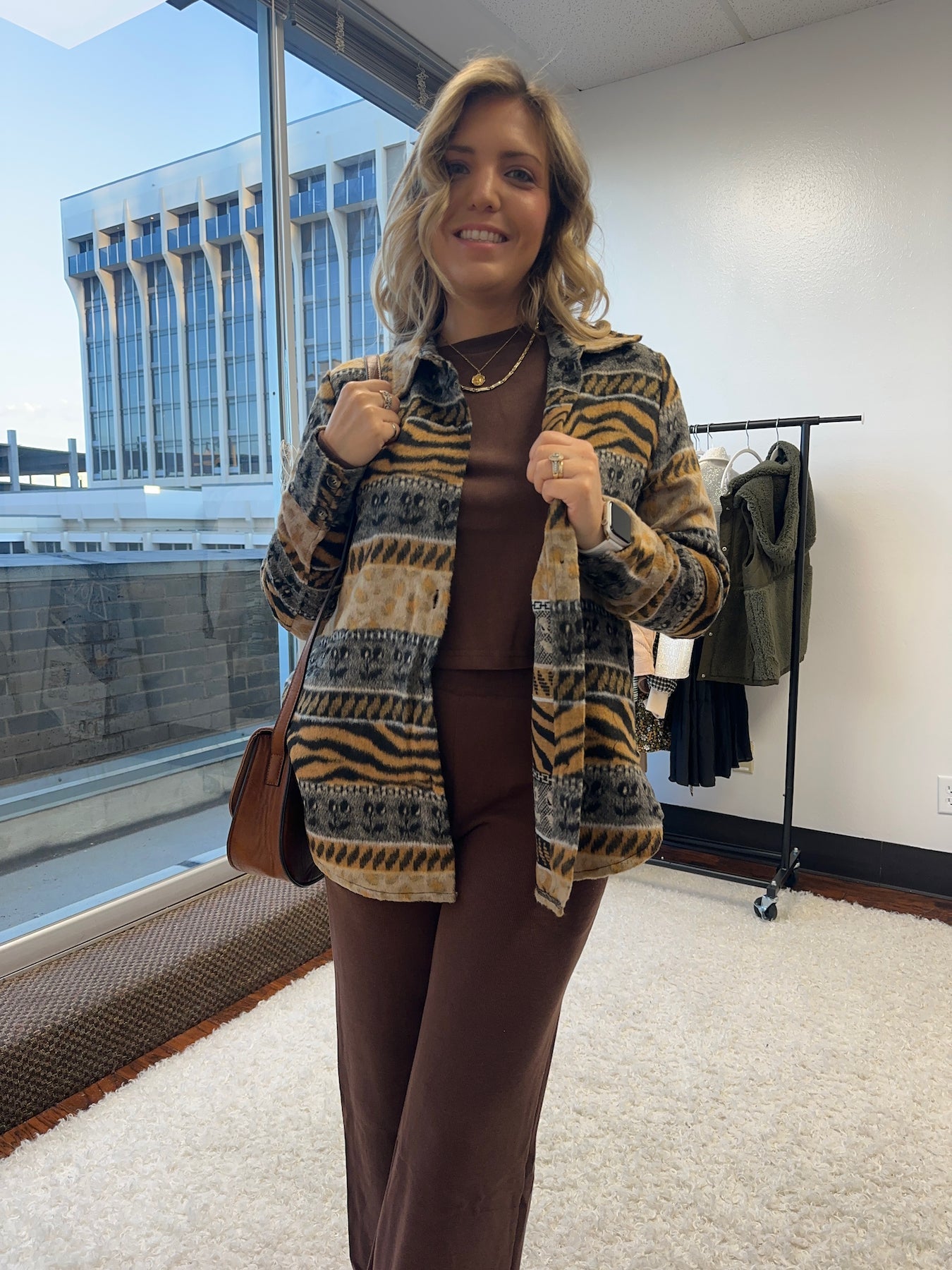 Her Sole is Fierce Animal Print Fleece Shacket-Women's Shirts & Tops-Shop Z & Joxa