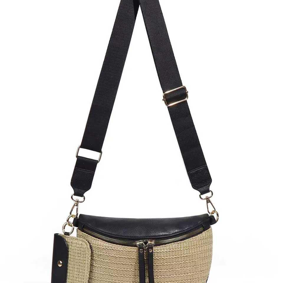 Aili's Corner Sun Chaser Valentina Straw Crossbody Bag