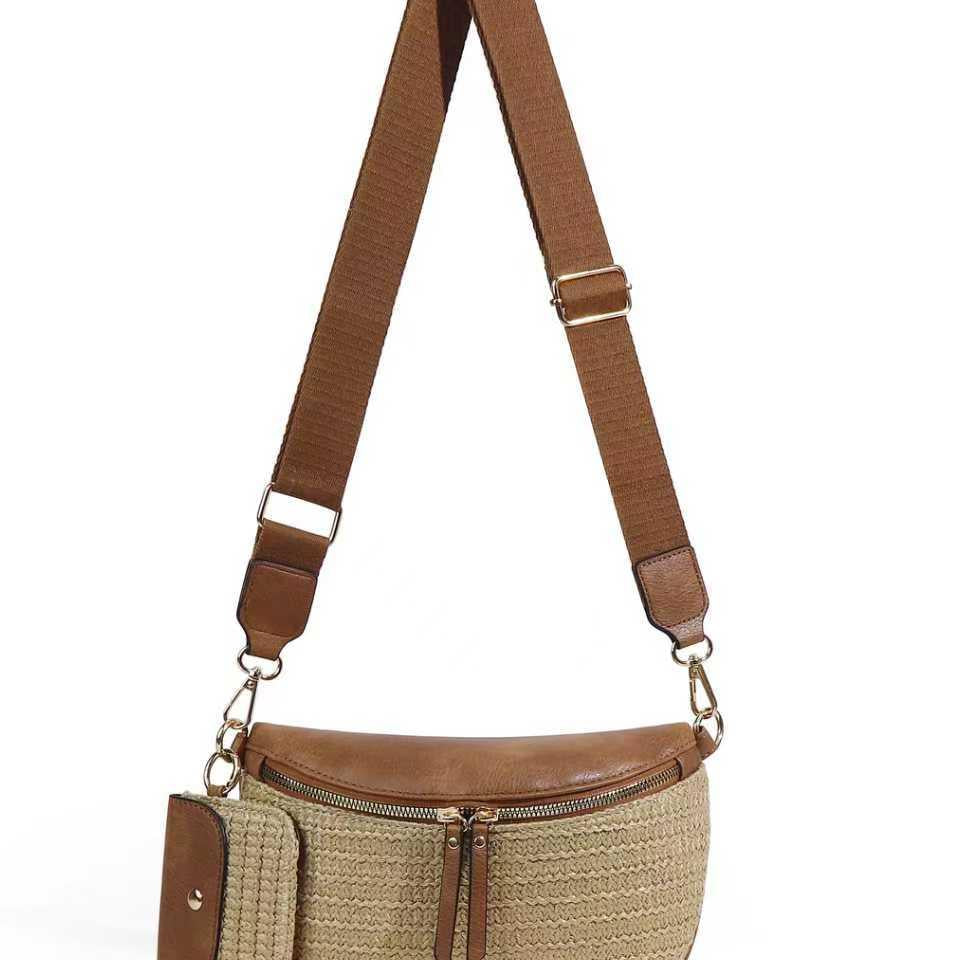 Aili's Corner Sun Chaser Valentina Straw Crossbody Bag