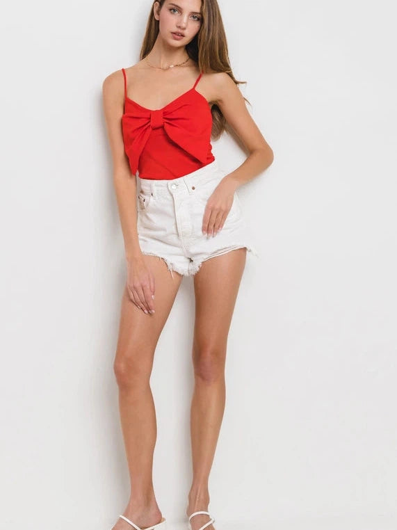 Judge Me When You Are Perfect Red Bow Front Top-Women's Shirts & Tops-Shop Z & Joxa