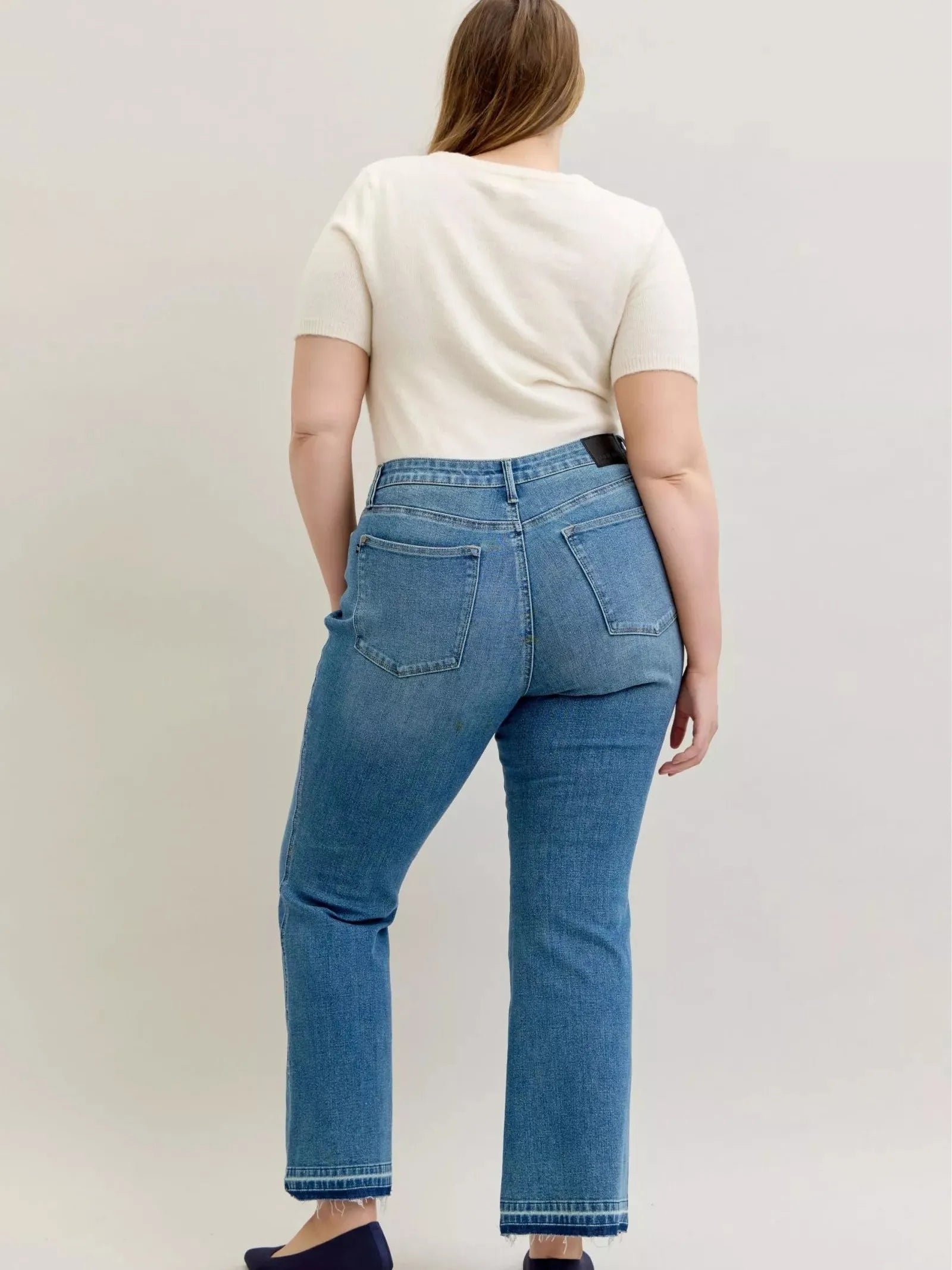 Judy Blue Blue Crush Tummy Control Mid Rise Slim Bootcut Release Hem Jeans-Women's Jeans-Shop Z & Joxa