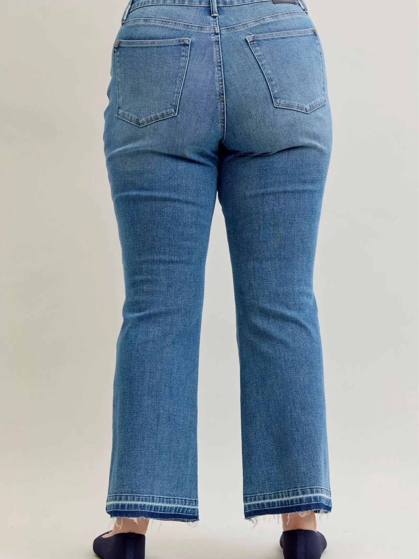 Judy Blue Blue Crush Tummy Control Mid Rise Slim Bootcut Release Hem Jeans-Women's Jeans-Shop Z & Joxa