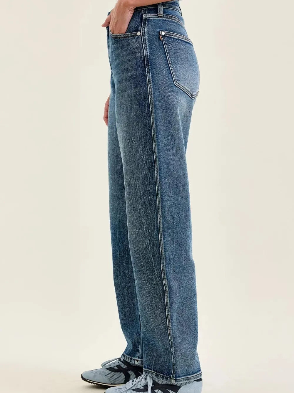 Judy Blue Blue Hour High Waist Arc Weathered Barrel Jeans-Women's Jeans-Shop Z & Joxa