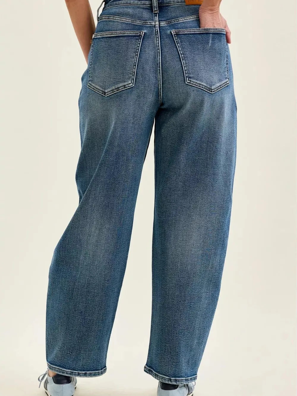 Judy Blue Blue Hour High Waist Arc Weathered Barrel Jeans-Women's Jeans-Shop Z & Joxa