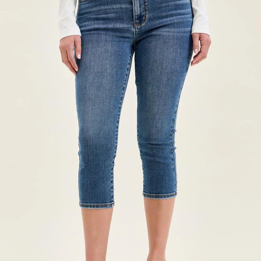 Judy Blue Capri Confidence Mid-Rise Capri Jeans-Women's Jeans-Shop Z & Joxa
